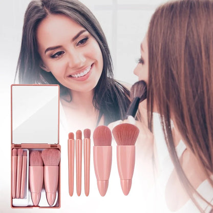 5Pcs Makeup Brush Set – Foundation, Blush, Eyeshadow & Powder Blending Brushes