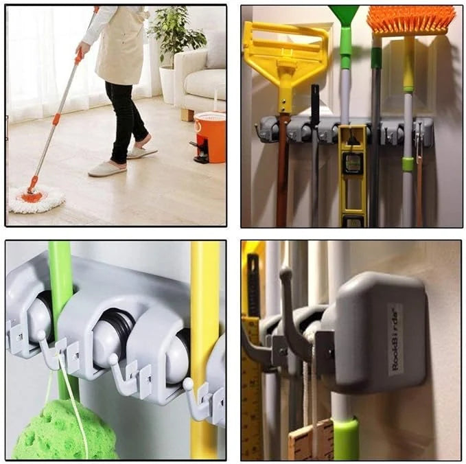 Wall Mounted Broom Holder and Mop Organizer for Home 🧹