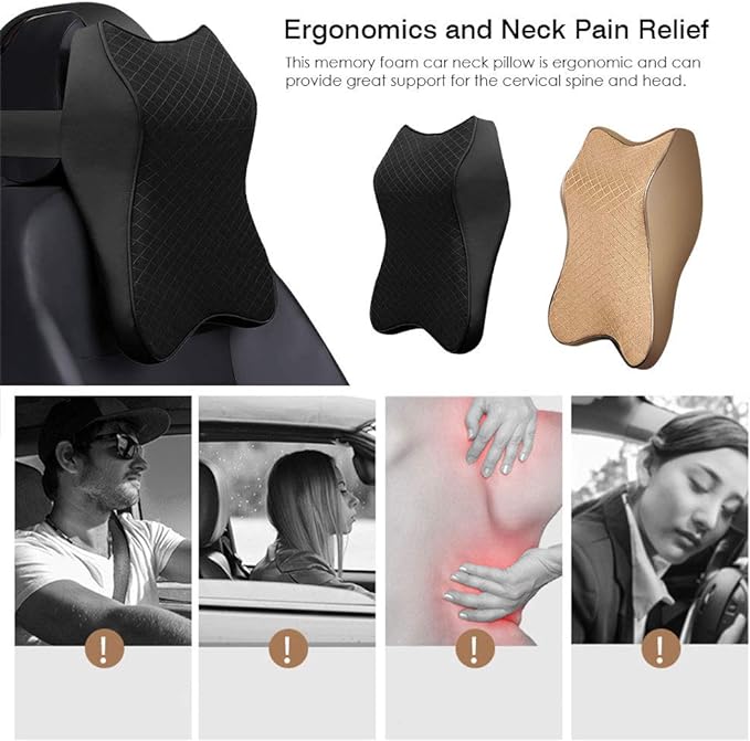 🚗 Universal Car Seat Headrest Pillow – Memory Foam Neck Support Cushion