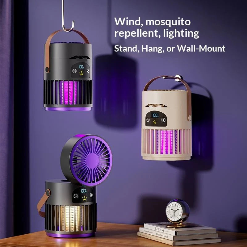 Portable Mosquito Killer Fan – USB Rechargeable Mosquito Trap & Insect Zapper