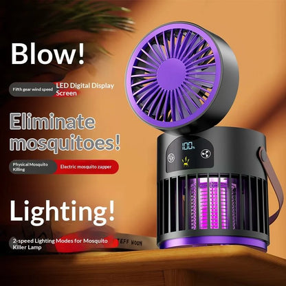 Portable Mosquito Killer Fan – USB Rechargeable Mosquito Trap & Insect Zapper