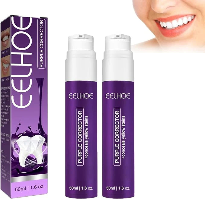 💜 Purple Teeth Whitening Toothpaste – Stain Removal & Instant Bright Smile